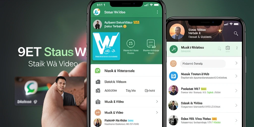 Tampilan antarmuka aplikasi 9ET untuk Status WA Video.