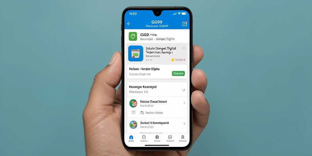 Antarmuka pengguna GG99 yang sederhana dan efektif untuk transaksi Dompet Digital.